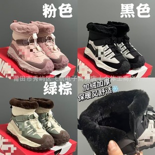 Pu shoes NK2024 winter new waterproof non-slip warm zipper children's high-top fleece-lined boys and girls snow boots
