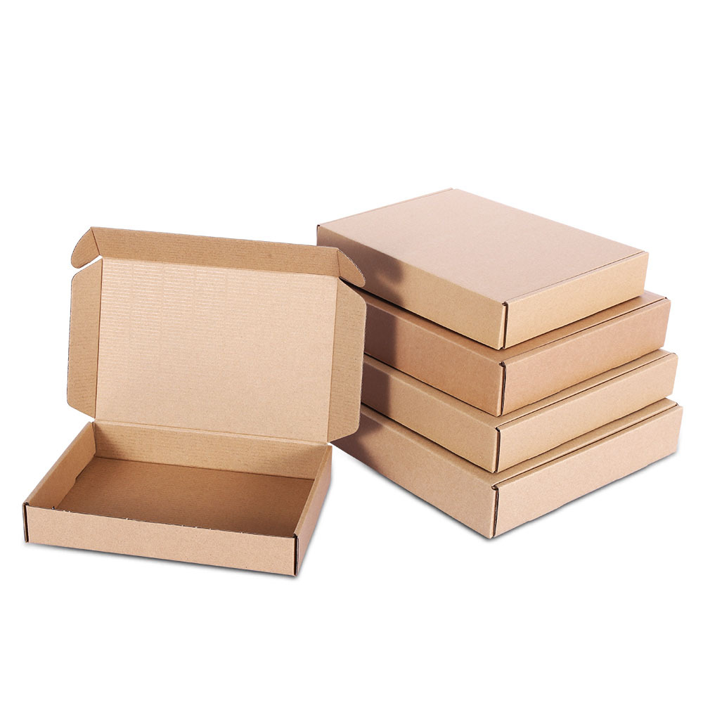 Caja de embalaje Senhai extra resistente para aviones, caja de cartón cuadrada plana para envíos exprés, caja personalizada con impresión a color.