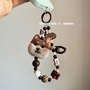 Plush Keychain Pendant Shiba Inu Doll Backpack Accessory Plush Keychain Decoration Bag Hanging Felt Cartoon Chain