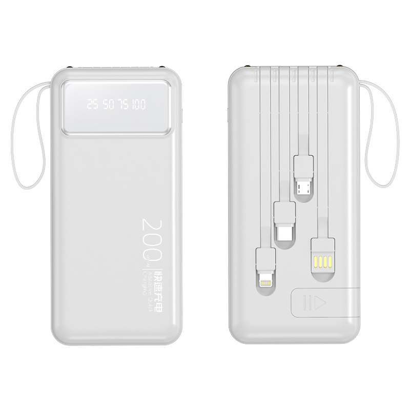 超薄型パワーバンク 20000 mAh 大容量、ケーブル付きポータブル電源ギフトカスタムロゴ|undefined