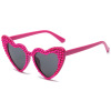 Genuine cute sunglasses heart-shaped, glasses heart shaped solar-powered handmade, European style, cat's eye