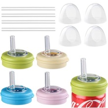 适配易拉罐可乐啤酒杯盖防尘防灰防虫盖自带硅胶吸管可当迷你水杯