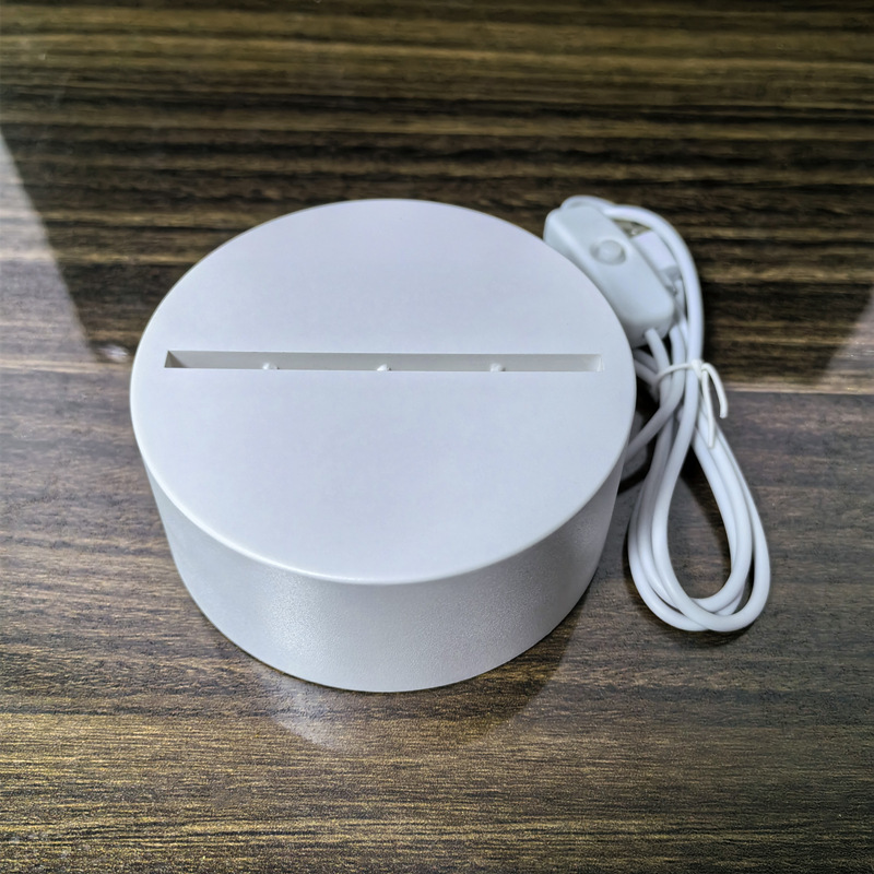 Factory direct 3D nightlight base USB monochrome three-color base LED desk lamp acrylic bedroom bedside lamp base