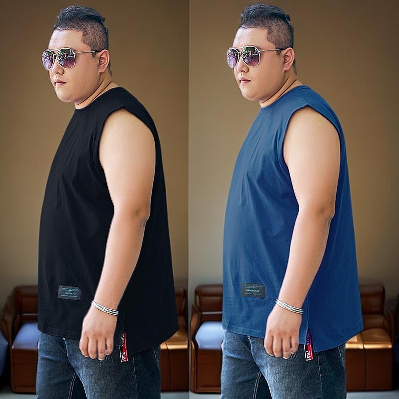 Plus-Size Men's Summer Sleeveless T-Shirt, Extra Large Size 100-150kg Vest, Extra-Large Size 150kg and Above