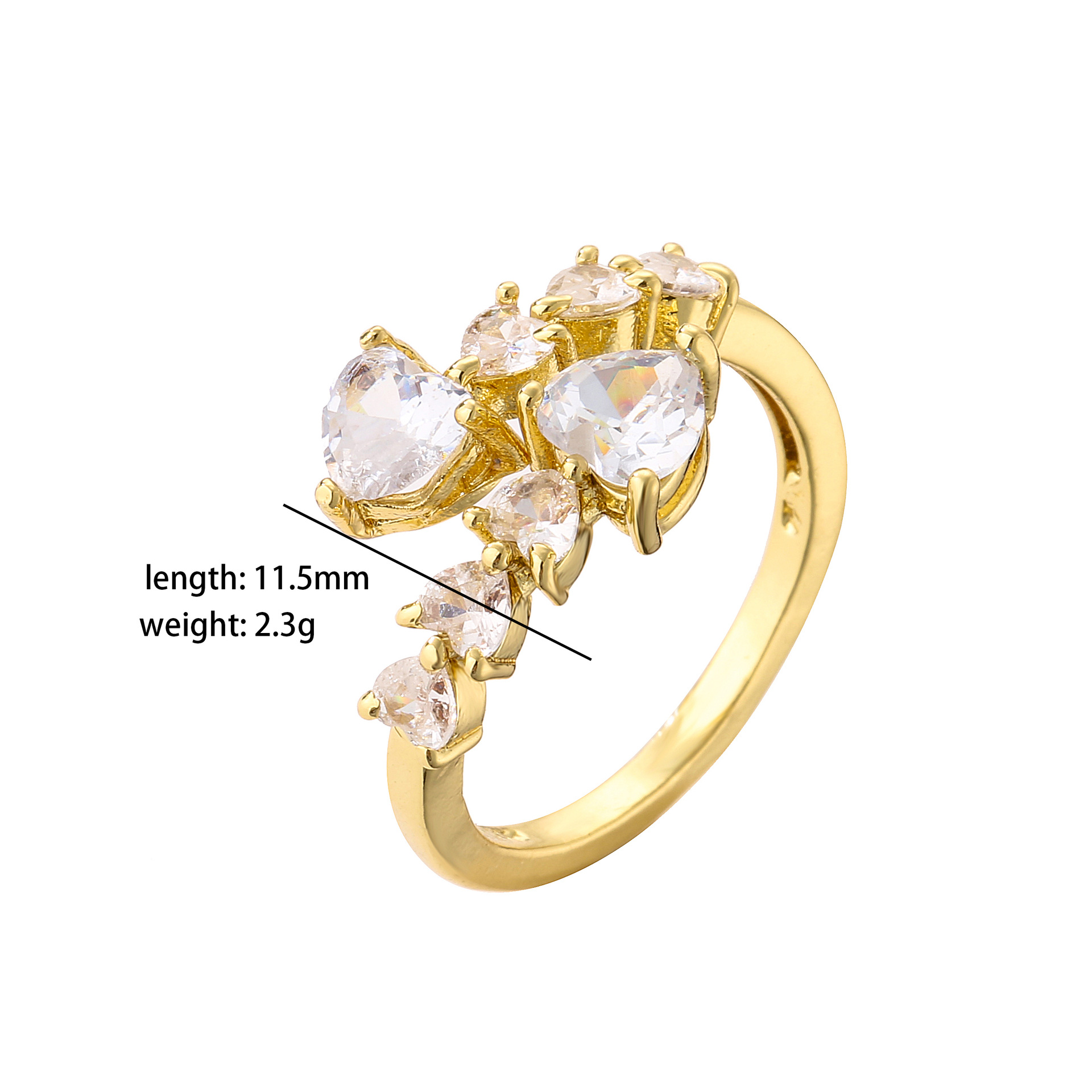 Womenu0027S Fashion Simple Style Geometric Heart Alloy Zircon Rings Copper Rings