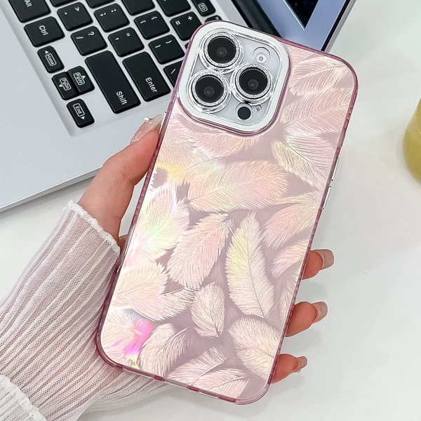 Pink feather pattern