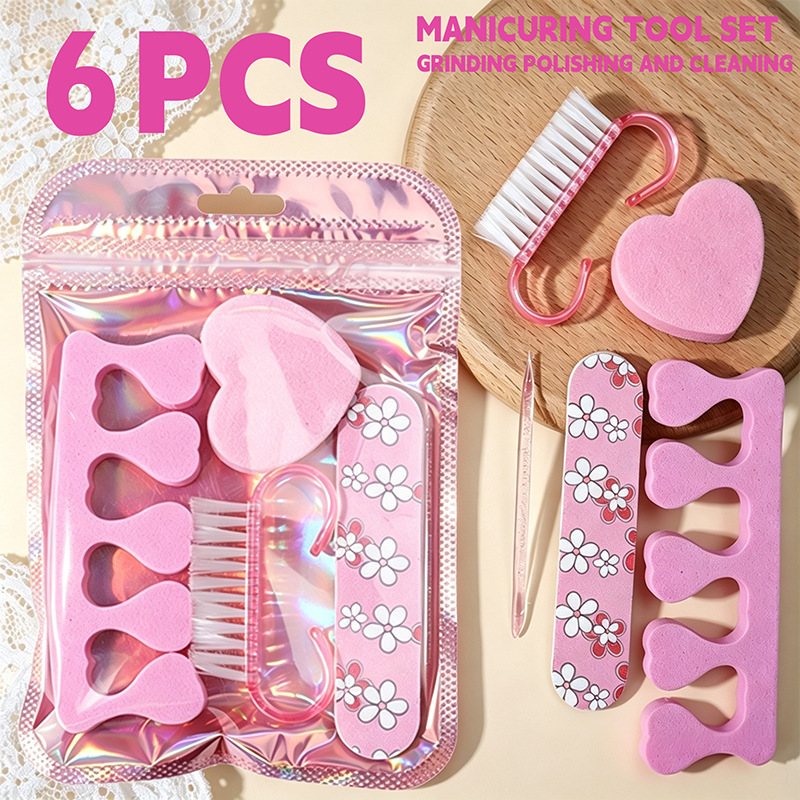 Complete nail art tool kit, nail sanding strip, mini nail polishing set, double-sided nail polishing and sanding horn brush Complete nail art tool kit, nail sanding strip, mini nail polishing set, double-sided nail polishing and sanding horn brush