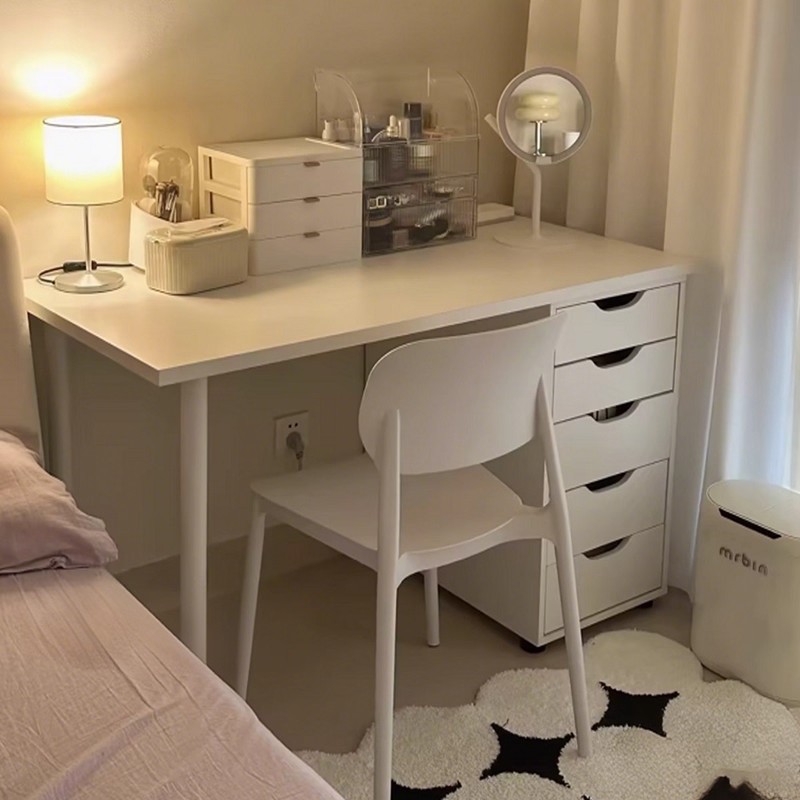 Mesa de alquiler simple dormitorio de niñas escritorio escritorio de computadora escritorio de tocador en casa escritorio de oficina largo viento de crema