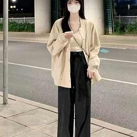 外套女春秋款2024年新款百搭小个子灯芯绒拼接美式复古棒球服夹克