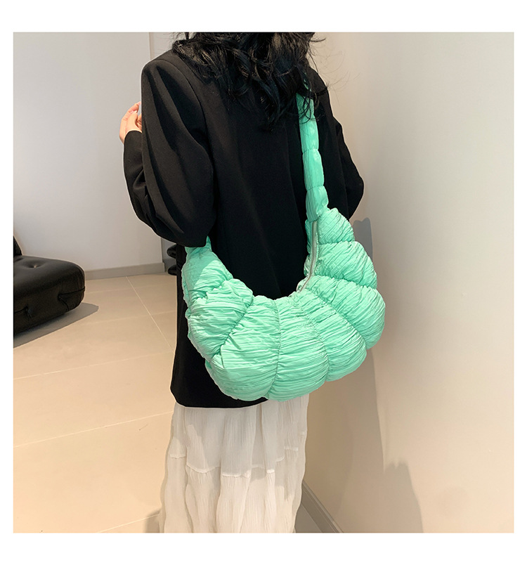 Women's Bags new croissant cloud bag pleated one shoulder crossbody sponge light versatile casual fashion dumpling women's bag_ipsvogv.com