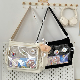 Japanese Ins Style Transparent Yummy Pain Bag Campus All-match Large Capacity Simple Shoulder Crossbody Bag Girl Messenger Bag