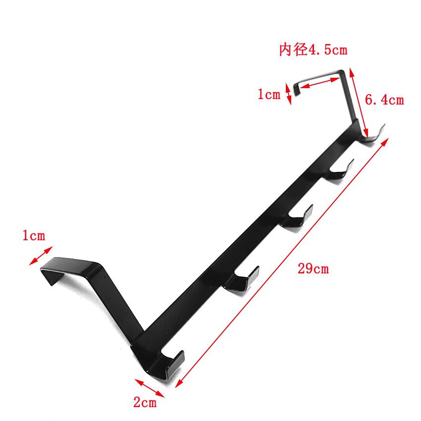 Puerta de hierro gancho trasero sin perforaciones hogar sin costuras gancho de bolsa de 5 piezas multifuncional abrigo y estante de almacenamiento de sombrero cinco gancho de garra