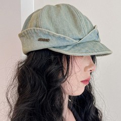 美式水洗牛仔八角帽2025新款女春秋时尚个性贝雷帽欧式街头鸭舌帽