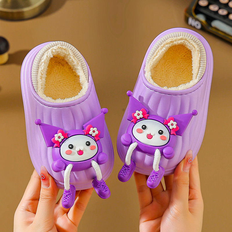 Zapatillas de algodón para niños invierno bebés bolsas cálidas de peluche zapatillas de algodón lindas para niñas y niños zapatillas de algodón caseras