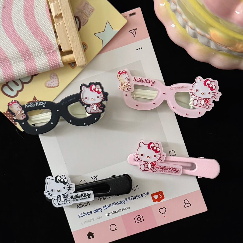 Acrylic Pink Glasses Cat Hairpin Japanese Style Sweet High-Looking Girly Style Bangs Duckbill Hairpin Hairpin Hair Accessories Acrylic Pink Glasses Cat Hairpin Japanese Style Sweet High-Looking Girly Style Bangs Duckbill Hairpin Hairpin Hair Accessories