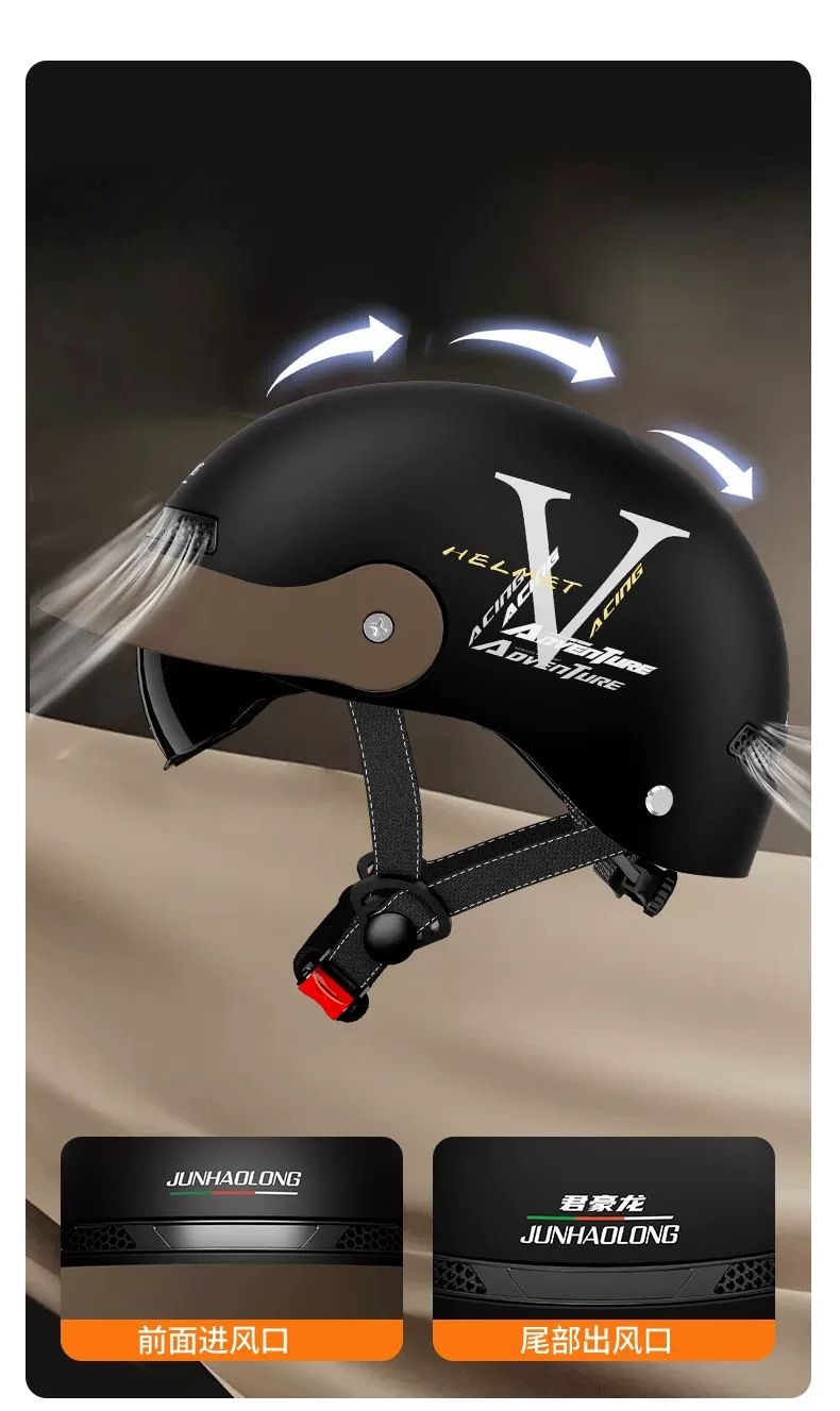 3C Certified Electric Motorcycle Helmet for Men, Summer Sun Protection, Breathable, All-Season Safety Helmet, Delivery Service