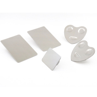 Stainless steel ring palette makeup ring ring mini palette square heart-shaped smiley face beauty tools