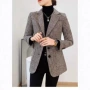 加厚春秋新款格子小西服