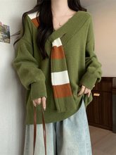 茶里茶气慵懒毛衣秋冬宽松显瘦新款针织衫奶里奶气针织上衣