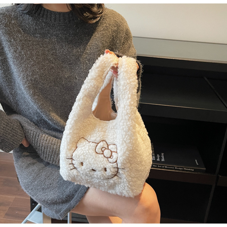 韩爆款秋冬手挽包软乎乎手提包便携百搭通勤包时尚斜挎手机零钱包