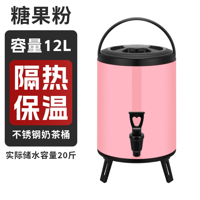 Cubos de té con leche de acero inoxidable tiendas comerciales de té con leche engrosan cubos de aislamiento térmico de espuma completa, cubos de agua potable multiusos de leche de soja engrosan el aislamiento térmico image 10