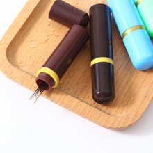 厂家直销金尾针塑料针筒手缝针收纳桶十字绣花针长短盲人免穿针