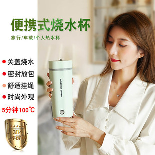 Cross-border portable hot water cup car home foreign trade 110v small electric hot water cup heating water cup enterprise plus logo