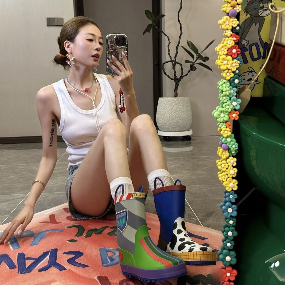 Music Festival Yuanyang Spring and Summer Moore Anti-Slip Waterproof Buzz Lightyear Rain Boots Children Adult Large Size Typhoon Weather