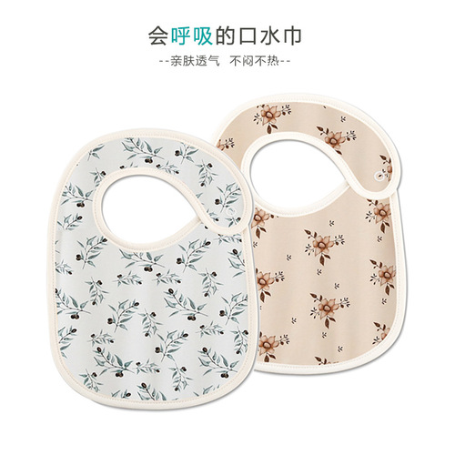 Newborn anti-vomiting milk towel ins Nordic male and female baby cotton cute printed saliva towel baby bib rice pocket