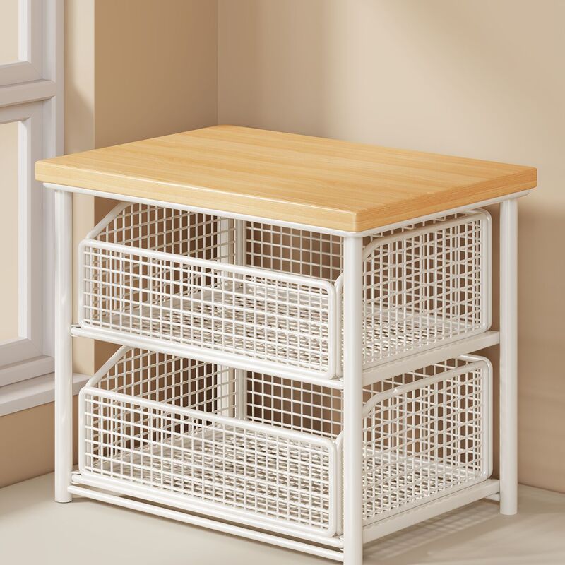 Desktop Coffee Machine Storage Rack, Dining Table Countertop Organizer, Multifunctional Kitchen Table with Pull-Out Multi-Layer Cup Holder