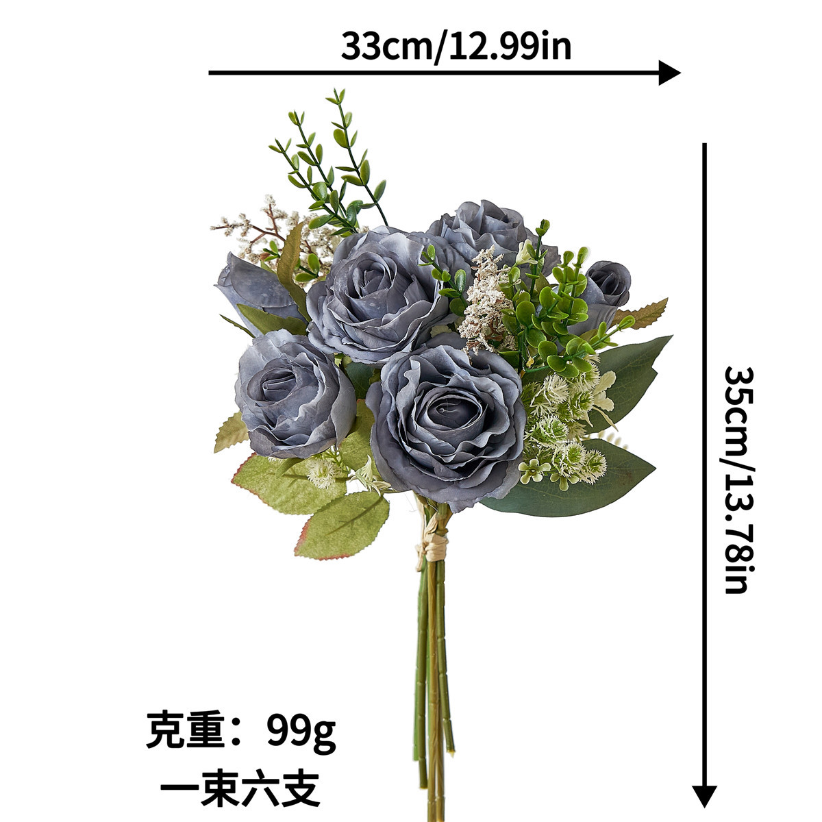 Amazon suministro artificial flor Rosa ramo sala de estar decoración del hogar artificial Rosa flor falsa