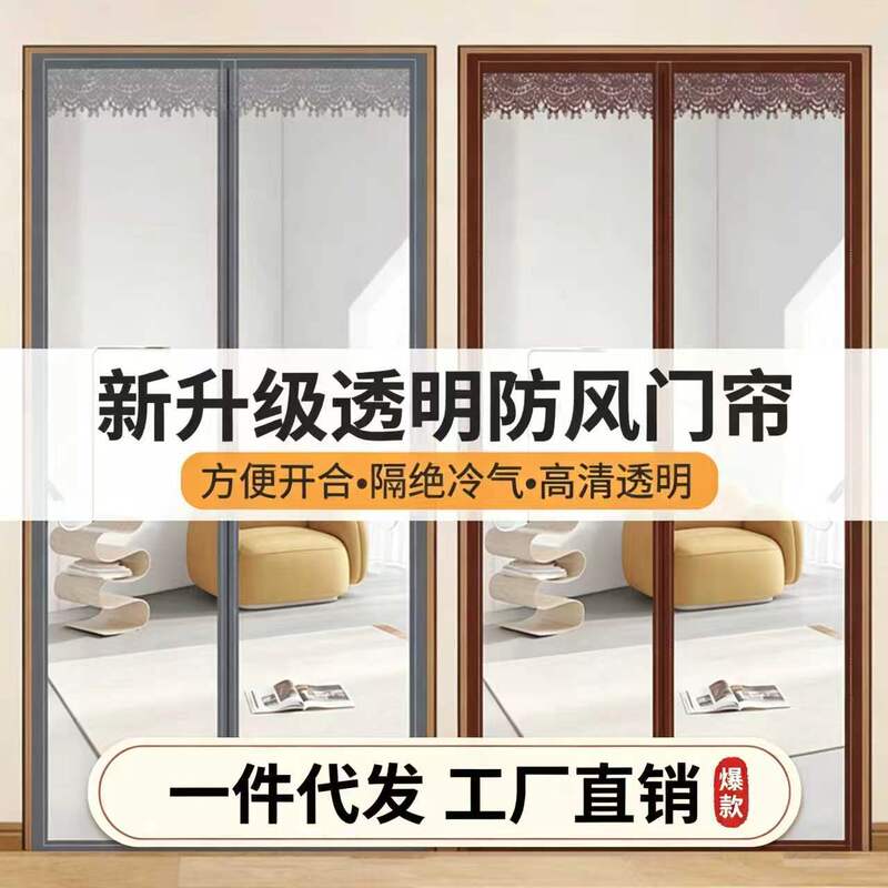 Winter Thermal Windproof Door Curtain Eva Transparent No-Punch Magnetic Air Conditioning Curtain for Dropshipping Winter Thermal Windproof Door Curtain Eva Transparent No-Punch Magnetic Air Conditioning Curtain for Dropshipping