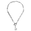 Square necklace hip-hop style stainless steel, pendant, chain for key bag , punk style