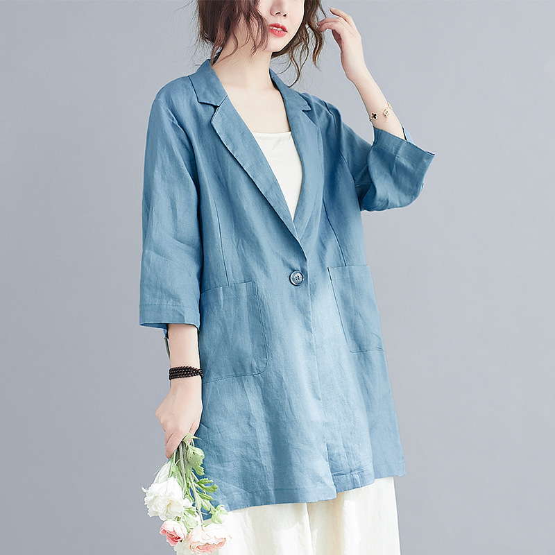 "Xinxing" 2026 Autumn New Style Simple and Elegant Solid Color Blazer for Women, Plus Size, Mid-Length, Casual and Stylish "Xinxing" 2026 Autumn New Style Simple and Elegant Solid Color Blazer for Women, Plus Size, Mid-Length, Casual and Stylish