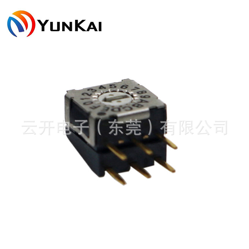 7*7mm 16档 卧式侧插2.54脚距 旋钮开关 旋转编码开关
