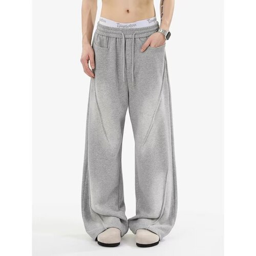 American Wide Leg Casual Sports Lounge Pants for Men - Autumn/Winter New Straight Leg High Waist Loose Drape Knife Style Casual Pants