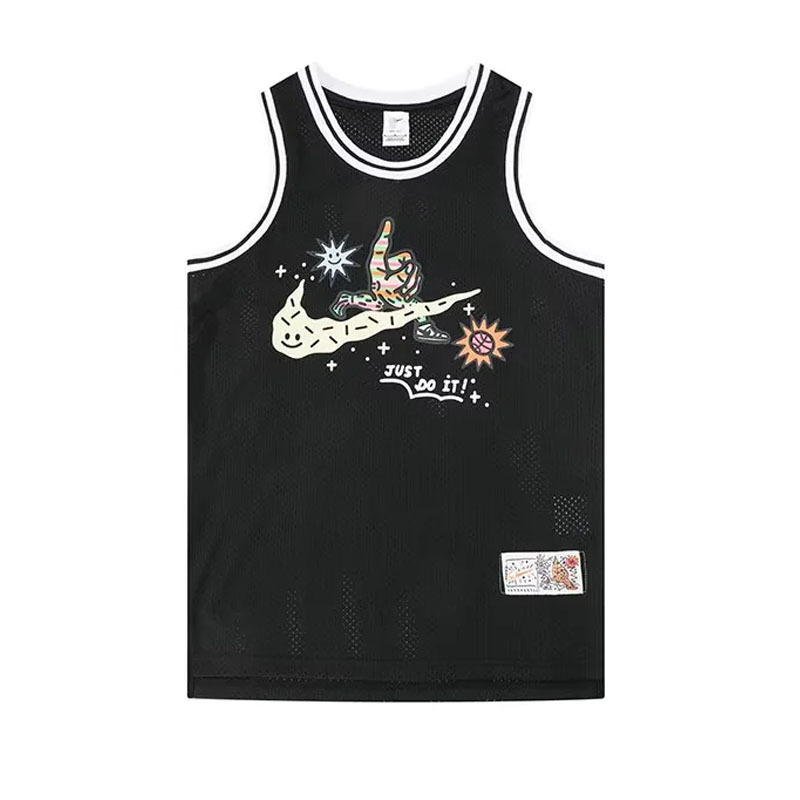 American-Style Basketball Vest Men's Sports T-Shirt Casual Sports Running Fitness Jersey Quick-Drying Breathable Mesh