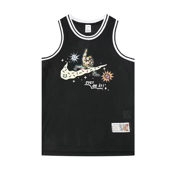 American-Style Basketball Vest Men's Sports T-Shirt Casual Sports Running Fitness Jersey Quick-Drying Breathable Mesh