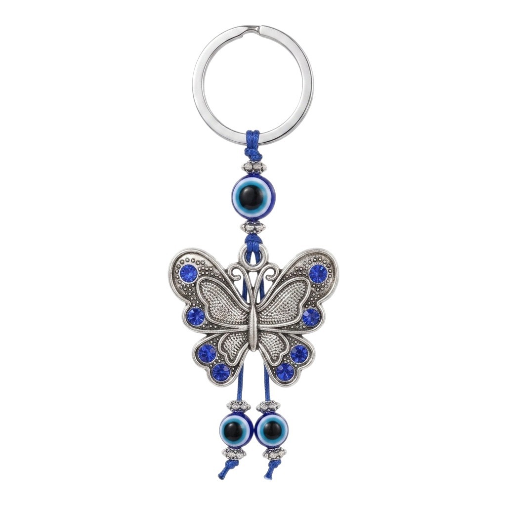 Nuevos colgantes de mariposa transfronterizos de aleación de ojos azules turcos bolsos colgantes de joyería