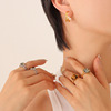 Geometric golden fashionable copper earrings from pearl, material, french style