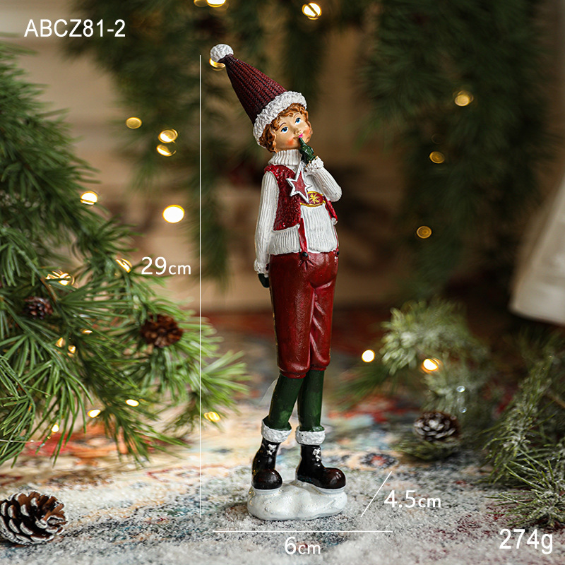 新しいアイデアクリスマスプレゼント置物クリスマス装飾樹脂サンタクロース人形デスクトップ芸術品置物|undefined