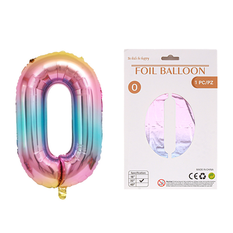 Globo de película de aluminio digital de 32 pulgadas, tarjeta de papel, tapa dura, paquete individual, cuerpo delgado, fiesta digital, globo decorativo flotante