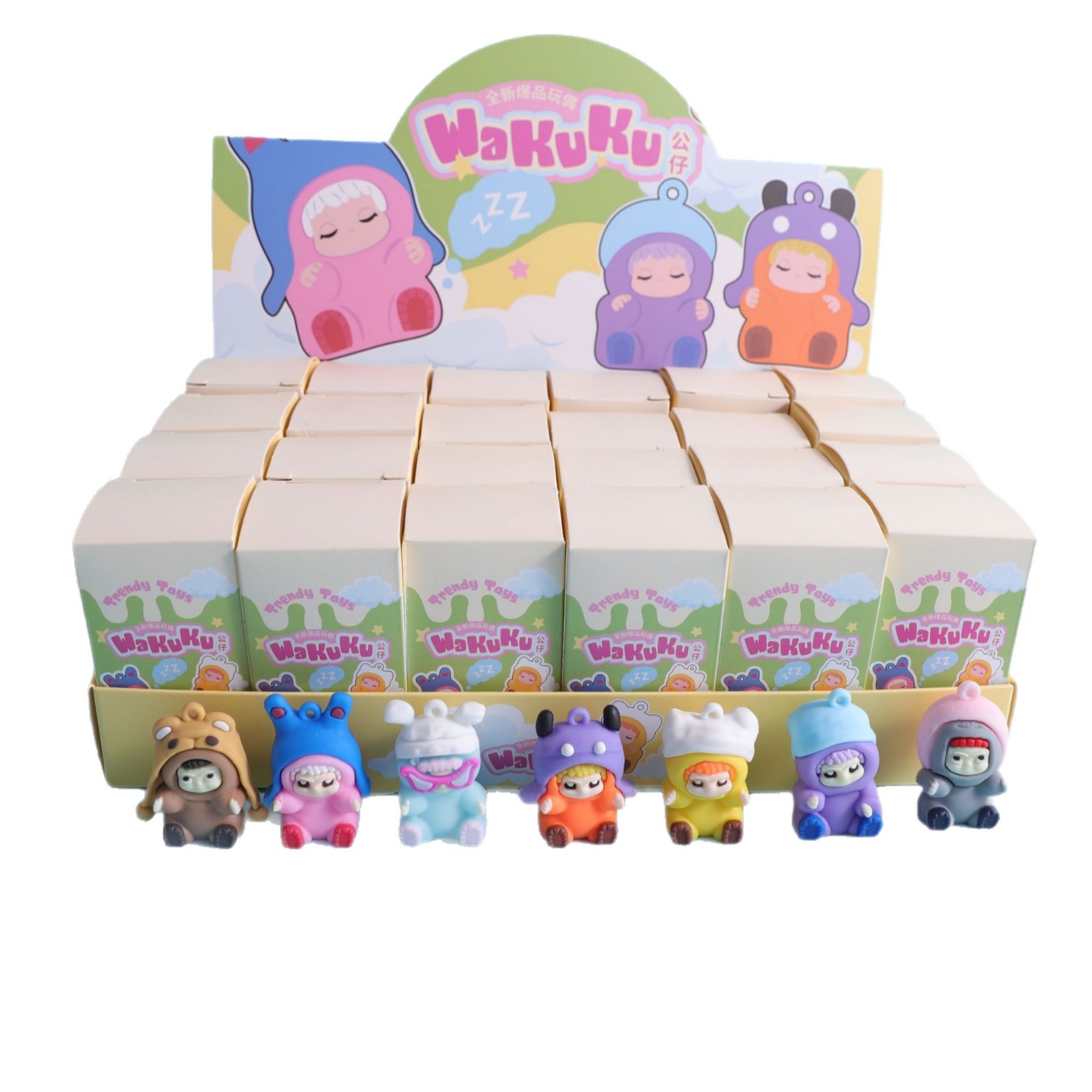 Nuevos productos Wakuku tide diversion party series macaron blind box adornos muñecos accesorios de juguetes 24 cajas explosivos transfronterizos image 6