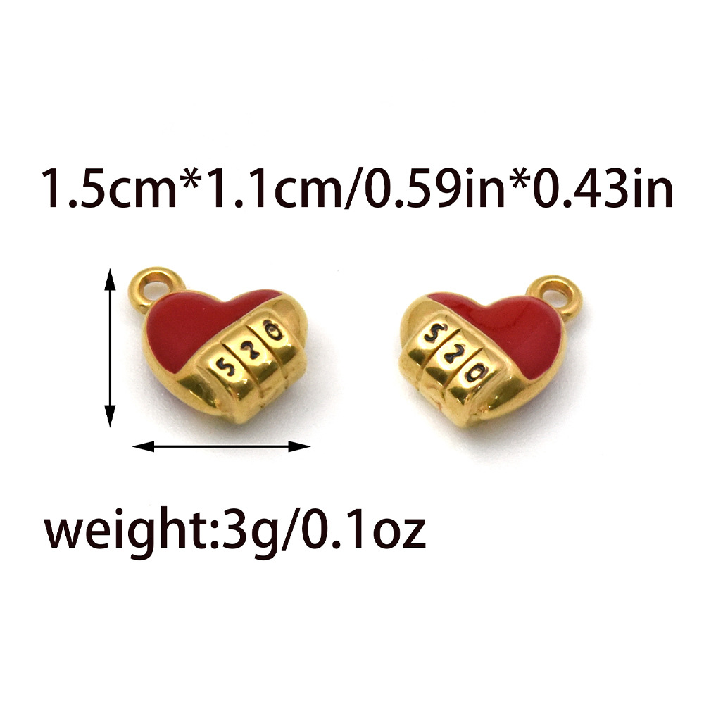 1 Piece 304 Stainless Steel Lipstick Letter House Pendant DIY Ornament Accessories display picture 2