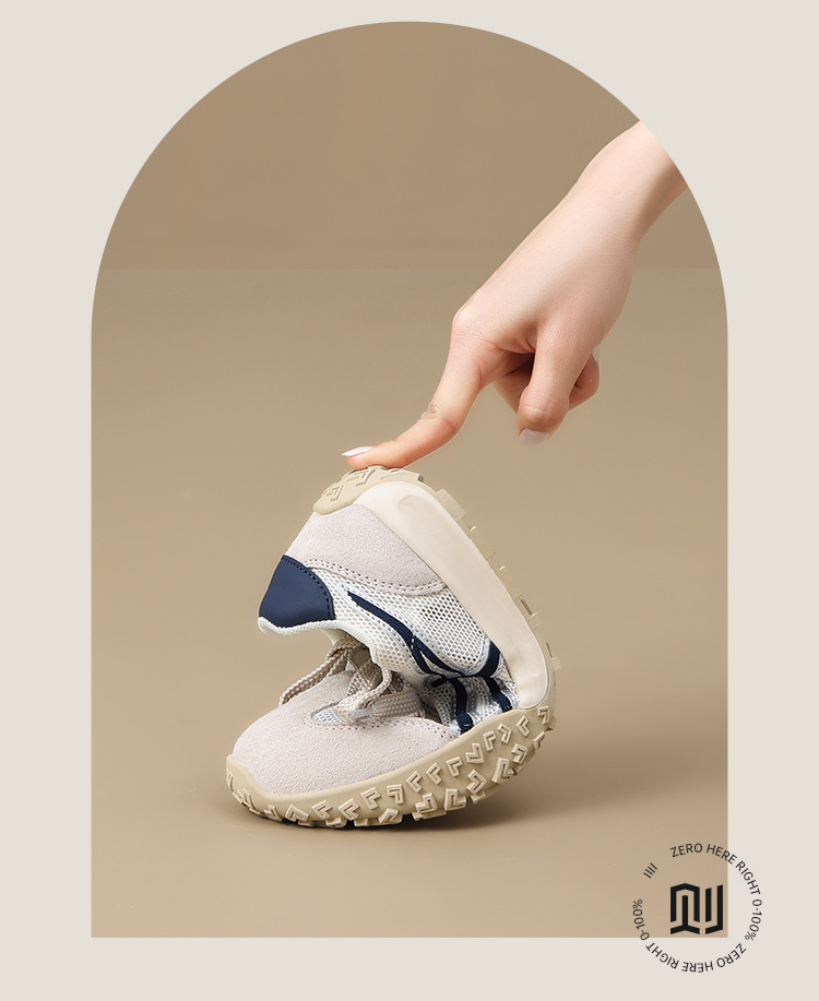 Giày sneaker nữ Agan lưới thoáng khí da heo đế mềm siêu nhẹ — AK225E vàng be chi tiết 5