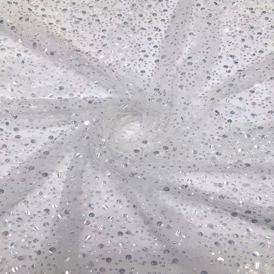 2022 Venta caliente completo perla bordado tela moda cristal lentejuelas encaje tela vestido de novia moda tela JX2025