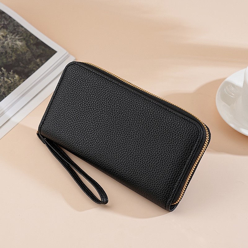 新品ライチレディースロング財布手首クラッチバッグ大容量レディース財布携帯電話バッグwallet|undefined