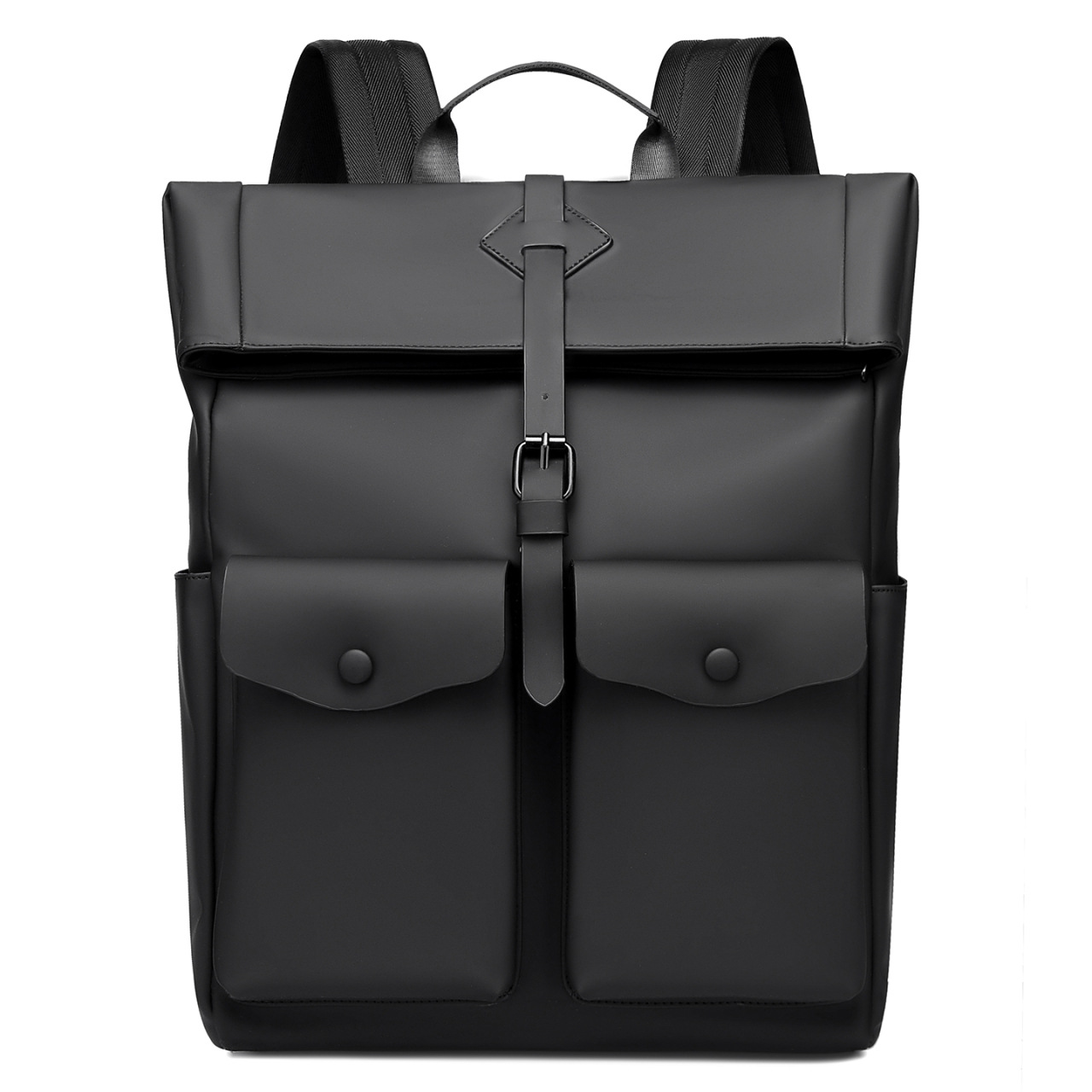 New Simple Men's Backpack for Business Travel 15.6inch Laptop Bag Trendy Flip-Fold College Student Backpack