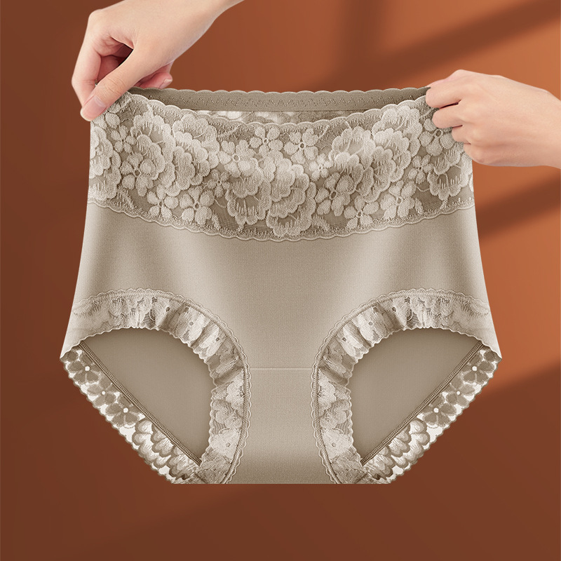 Wholesale high waist cotton lace underwear women's micro belly body panties comfortable breathable ladies briefs hip