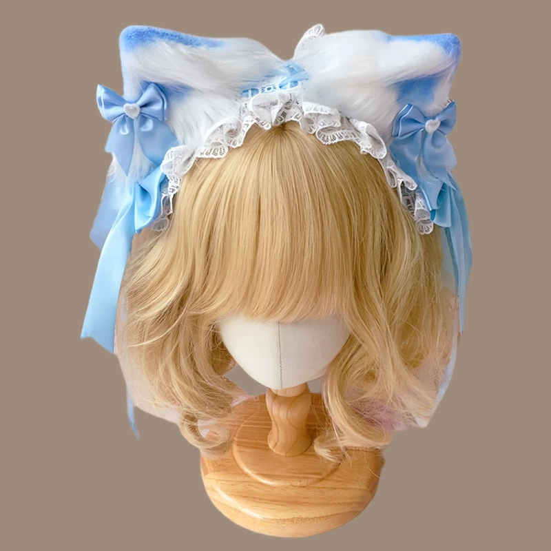 Новый Lolita Cospary кото уши волос кольцо лулолита кото дева уши и бабочка узел волосы